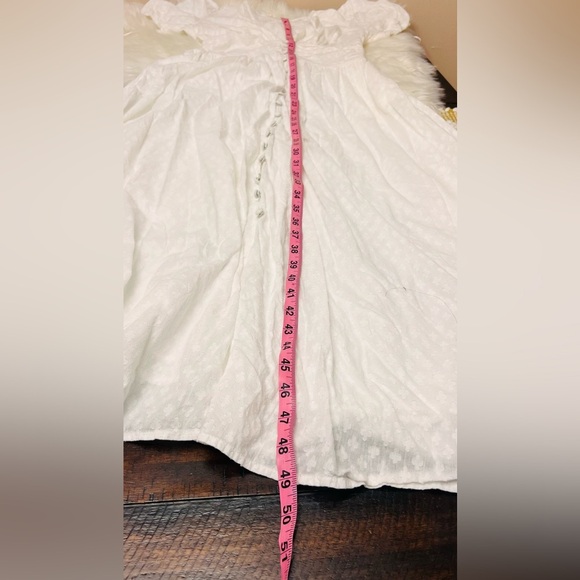Anthropologie White Midi Dress with Puff Sleeves - Picture 10 of 10